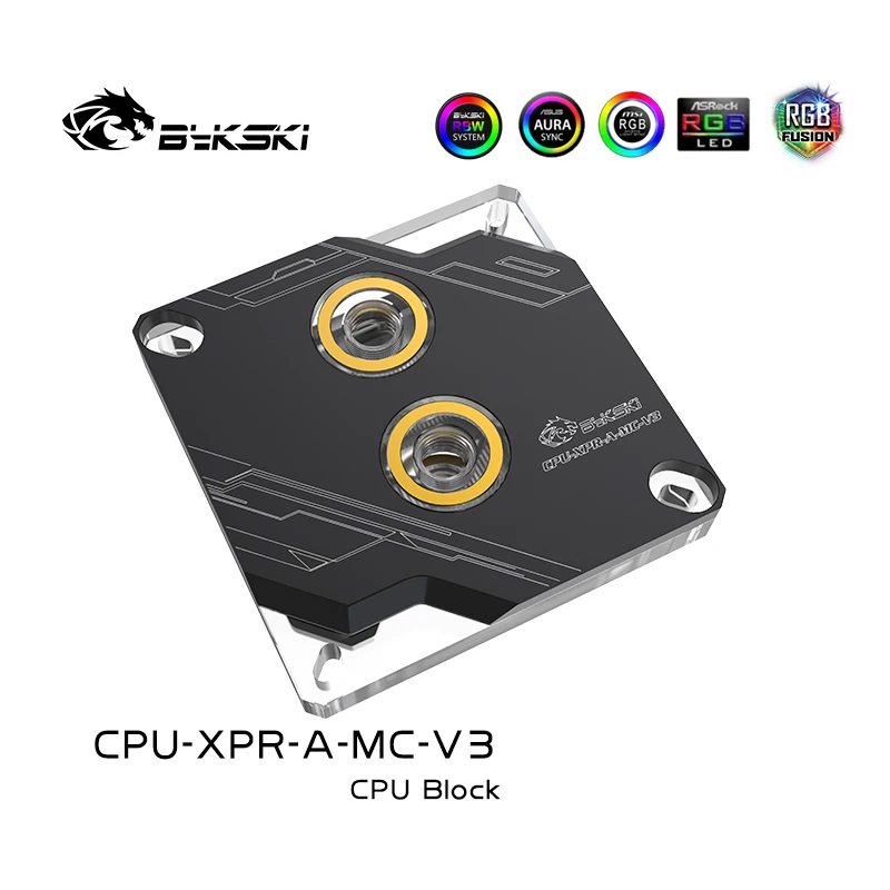 Bykski CPU XPR A MC V3 водяной блок для Intel 115X 1366 2011 2066 черный/серебристый RBW(5 В) Водяной