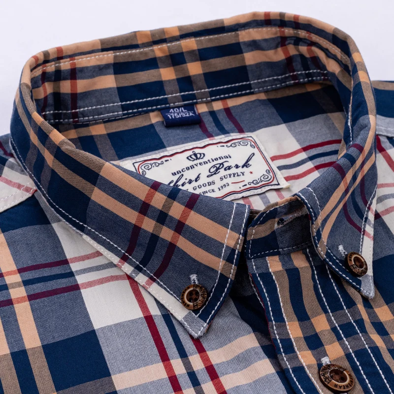 Cotton Shirt Long Sleeve Shirt Men's Cotton Plaid Long Sleeve Casual Shirt Spring Autumn Lightweight Breathable Slightly Slim Fit Button Down Shirts