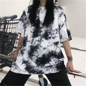 

New short-sleeved ins tshirt tide Korea Harajuku bf wind retro t shirt letter printing loose trend wild couple female T-shirt