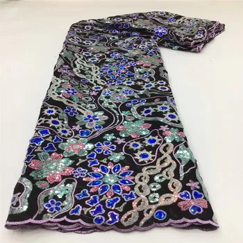

Soso Nigerian Velvet Lace Fabrics High Quality African Sequins Lace Fabric for Wedding Materials French Tulle Lace