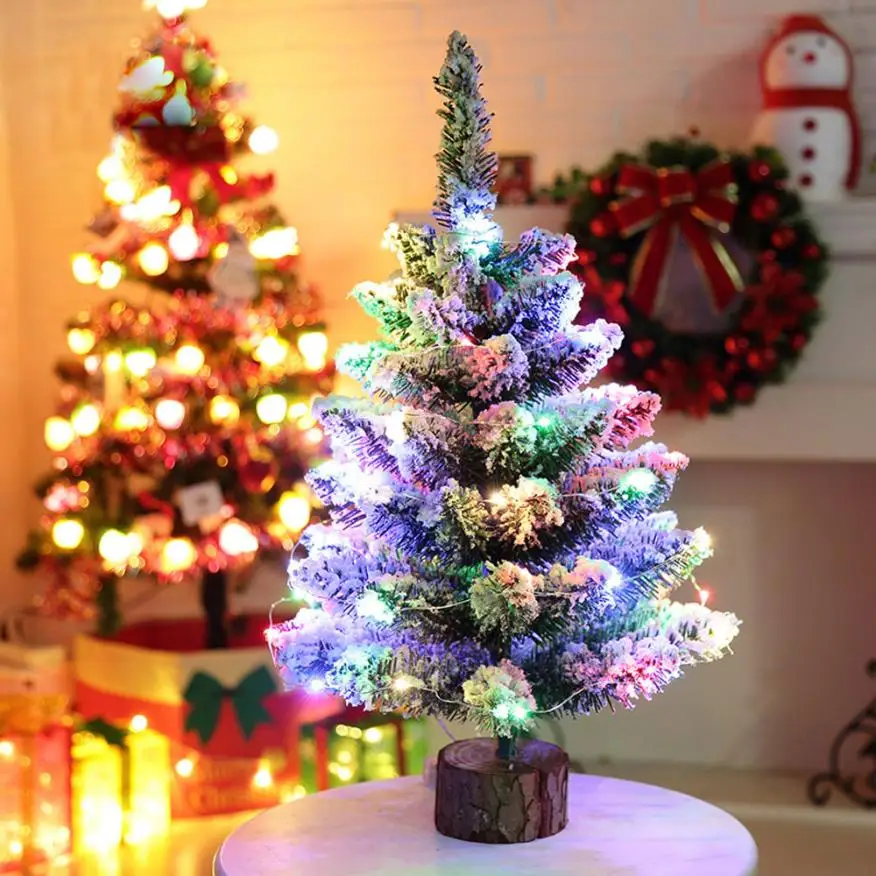 1 шт., искусственное стекание, Снежная Рождественская елка, светодиодный, многоцветный свет, украшение для праздничного окна, 10,20
