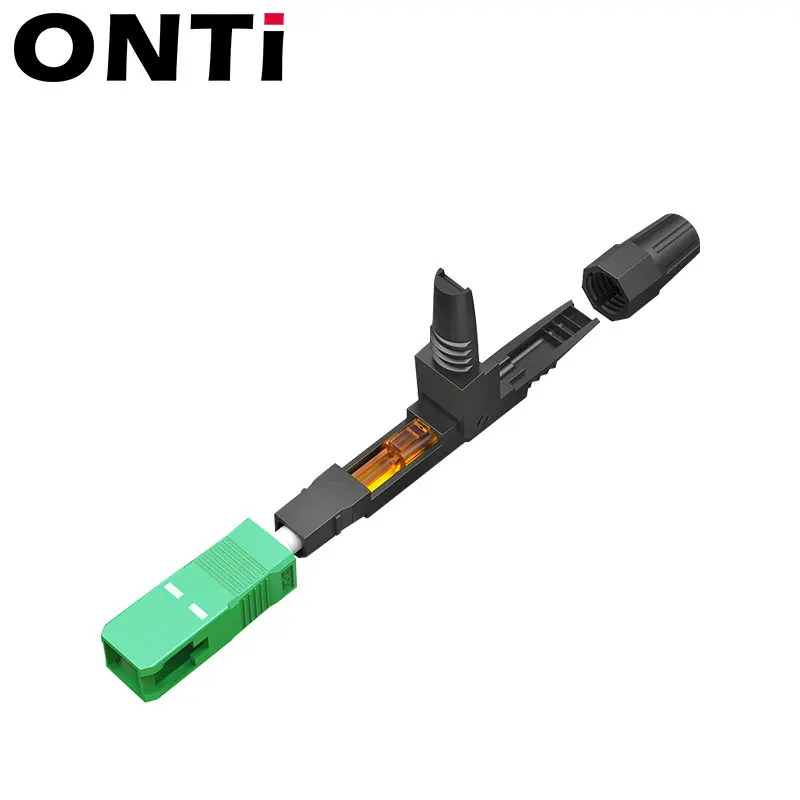 ONTi 200 Pieces SC APC Fiber Optical Connector 55mm SM Single Mode FTTH for SC APC 3