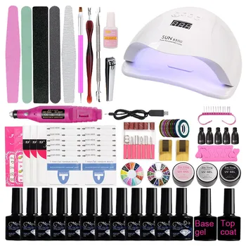 

Acrylic Nail Kit With Uv Lamp And Drill Practical Portable Uv Lamp Led Dry Nail Kit Manicure Nail Tool Set 8ml Gel Polish Set