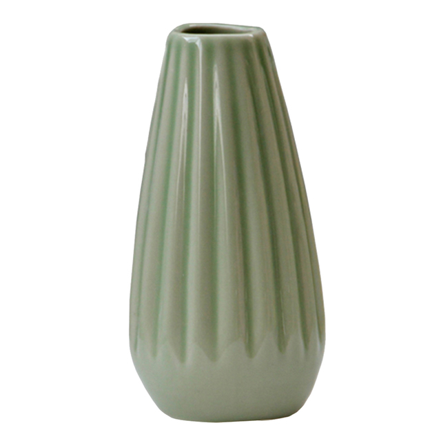 Garden Ceramic Mini Vase Stripe Planter Pot Ornaments Decor Decoration