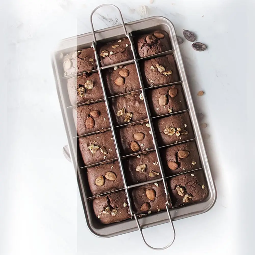

DishyKooker 18 Cavity Brownie Baking Tray Cake Mold Thickened Square Bread Baking Pan