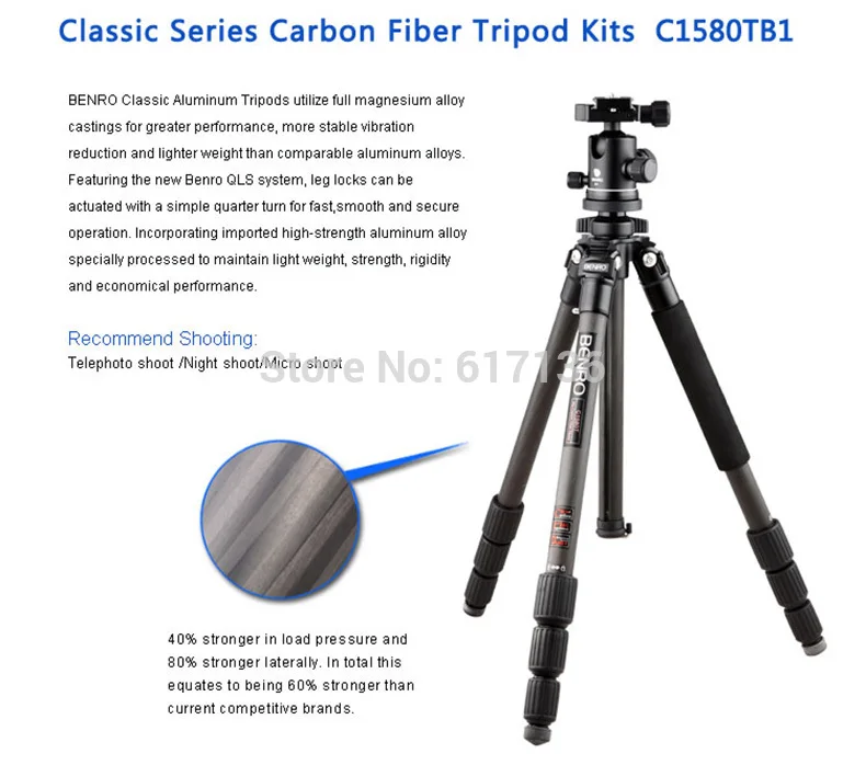 BENRO C1580TB1 Pro штатив из углеродного волокна kitsWith B1 шариковая головка пузырь монопод с вращающейся головкой 4 секции+ сумка для переноски комплект, максимальная загрузка 12 кг