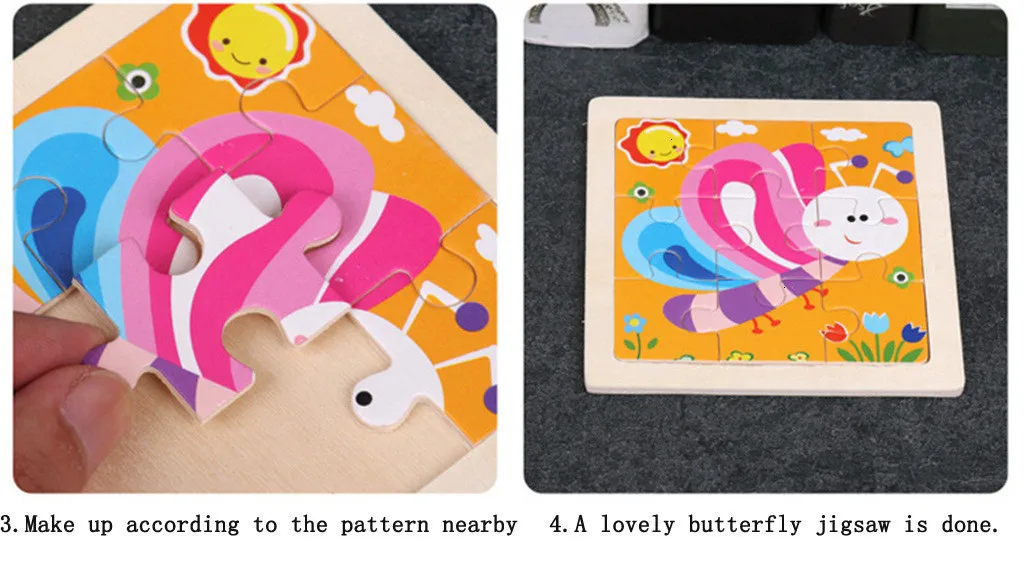 9 Wooden Puzzle Puzzles of Animals From Animated Cartoons From Learning Baby Toys Wood Toys Educational Toys Wood Puzzle Games