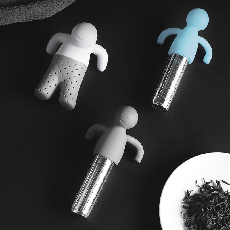 

1Pc Silicone Tea Strainer Mister Teapot MR Little Man Tea Infuser Filter Teapot Herbal Tea &Coffee Filter Drinkware Tools