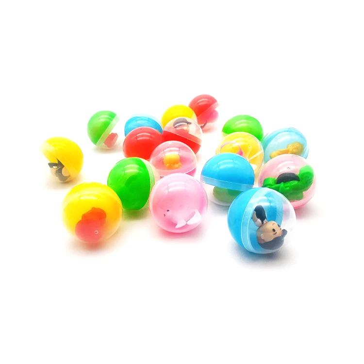 

50pc/pack 4.5cm Transparent Plastic Ball Capsule Toys With Inside Rubber Or Plastic Figure Mini Dolls For Vending Machine