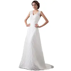 Кружевные винтажные Свадебные платья без рукавов вышито бисером с блестками белое/свадебное платье цвета слоновой кости пляжные