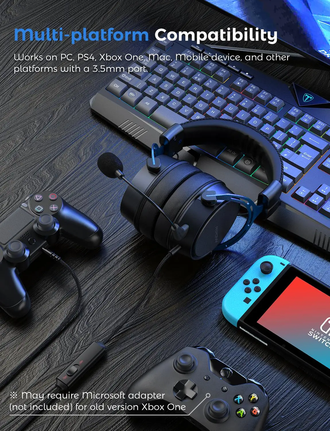 Wired Headphones Mpow/Soulsens Air SE Gaming 3.5mm With Noise Canceling Mic