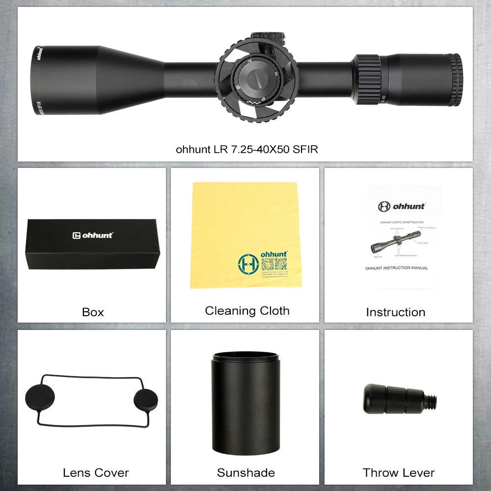 Ohhunt LR 7,25-40X50 SFIR охотничий прицел боковой Parallax револьверный замок сброс стекла гравированная сетка Красная подсветка прицел