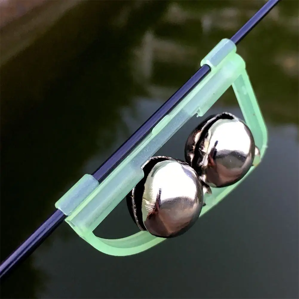 5 Pcs Luminous Sea Fishing Feeder Fishing Bell Twin Rod Tip Fish Bell
