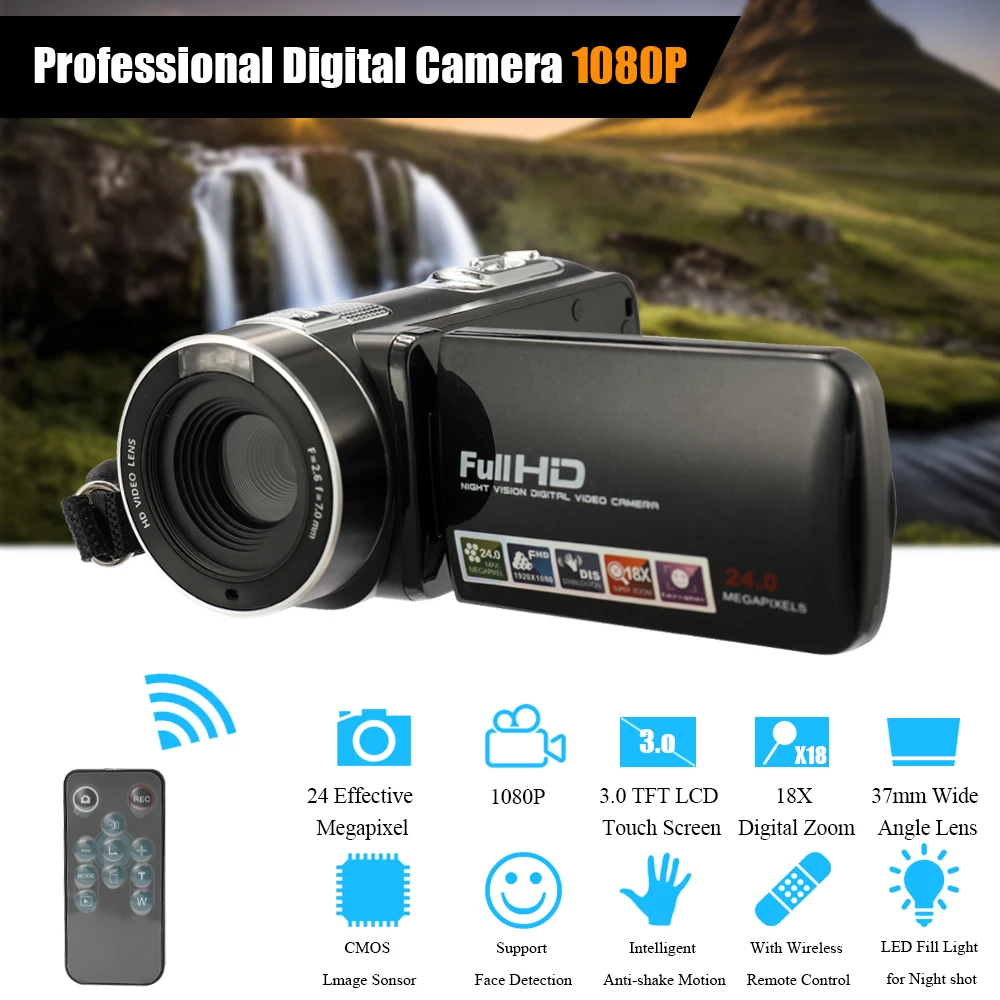 Профессиональная цифровая камера 1080P Full HD ночного видения 3.0in ЖК-экран Камера s видеокамера мини DV домашняя камера