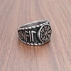 Punk Silver Color 316L Stainless Steel Viking Norse Mythology Odin Ring Men's Amulet For Him Creativity Gift 5
