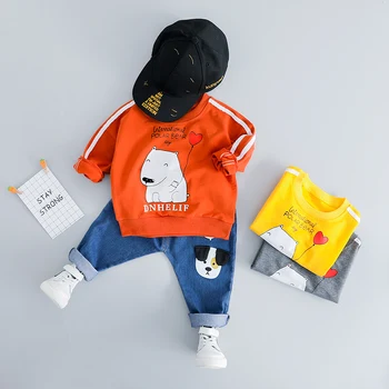

Spring Autumn Baby Girls Boy Clothes Children Cartoon Dog T-Shirt Jeans 2Pcs/Set Toddler Casual Clothing Infant Cotton Tracksuit