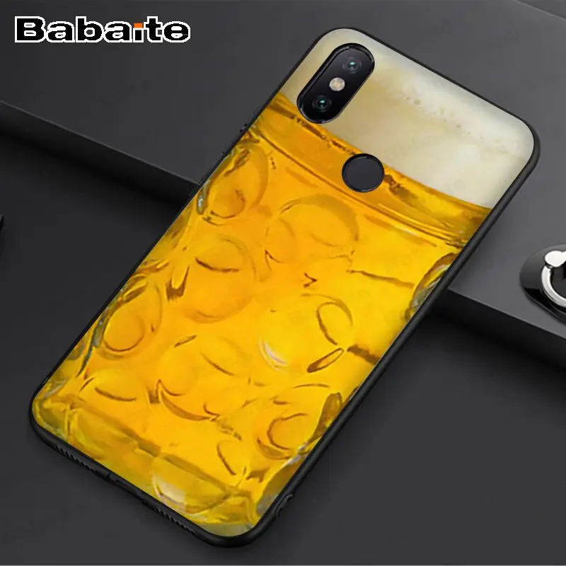 beer foam Black TPU Soft Phone Case Cover For redmi 7 5plus 5A 6pro 4X note5A note6pro note7 funda - Цвет: A7