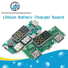 Placa de carregador de bateria de lítio led dupla usb 5v 2.4a micro/tipo-c usb mobile power bank 18650 módulo de carregamento proteção de circuito