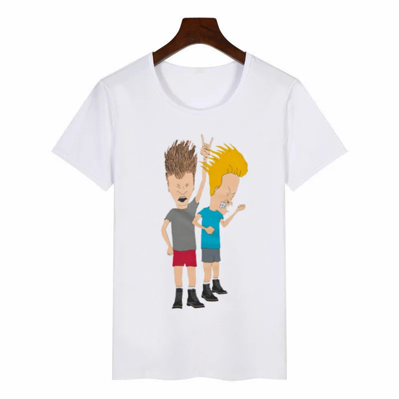 Новая Летняя женская футболка Beavis and Butthead, футболки с графическим принтом, Женская Футболка Harajuku, женские топы аниме, эстетическая одежда - Color: P1632B-white