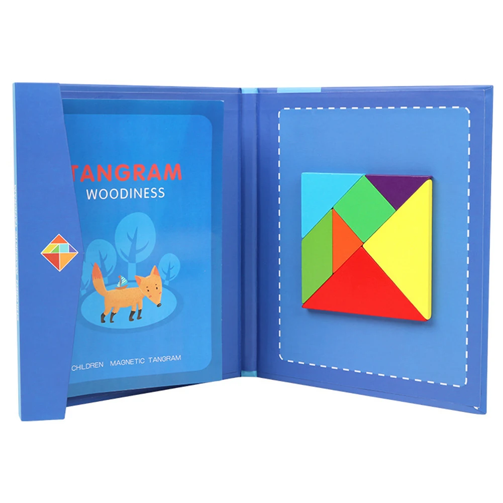 Магнитный Танграм головоломки игра IQ книга головоломка Образование Детские игрушки