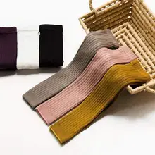 3 пар/компл. Карамельный цвет Осенние Колготки с надписью отличные хлопковые обычные Толщина детская одежда для девочек из чесаного хлопка полной длины