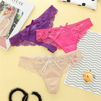 

Women Sexy Transparent Lace Underwear Hollow Exquisite Soft Low-rise Briefs Feme