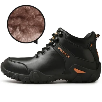 

Hiking Boots Men Outdoor Casual Trekking Climbing Walking Sports Shoes Fleece Warm Fashion Sneakers Men Army Boots Combat Boots