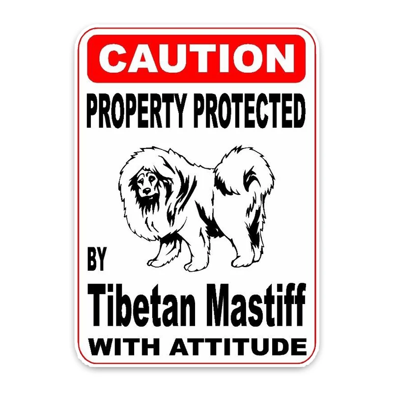

Interesting Property Protected By Tibetan Mastiff Dog Car Sticker Accessories Car Styling Decal Vinyl Car Window PVC 14cm*10cm