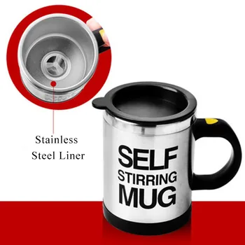 

Creative Lazy Mixing Cup Stainless Steel Automatic European Coffee Cup Drink Ware Mug Drink Presente Criativo Ware Mug QZJ045