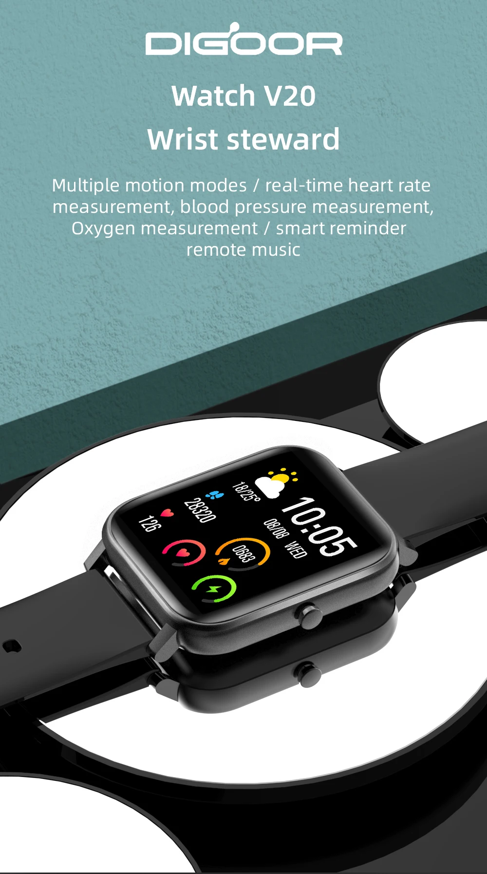 DIGOOR 1.4 Big screen Smart Watch men Heart Rate Blood Pressure measurement smartwatch Waterproof clock Fitness Tracker Ladies Watch (1)