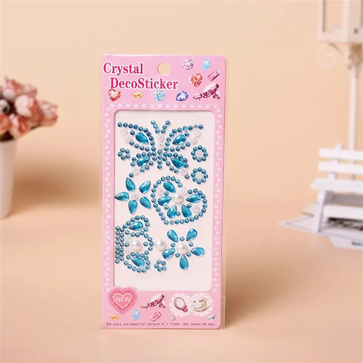 6  Colorful Rhinestones Sticker For Women Mobile Phone Nails Diy Jewelry Sticker Acrylic Crystal Gemstone Stereo Diamond Sticker