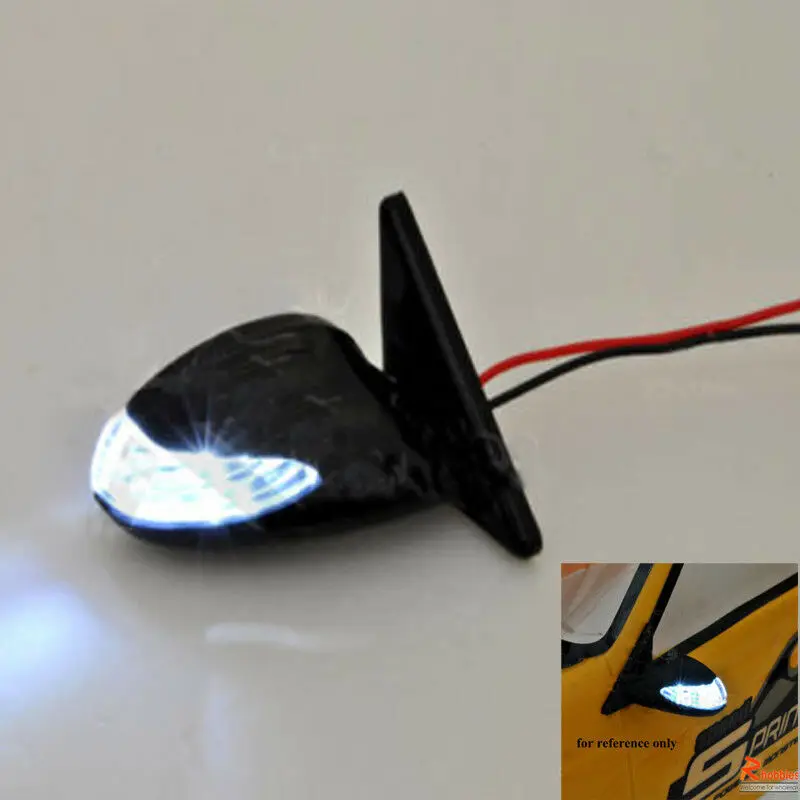 

Bright Side Mirror LED Signal Indicator Light Accessories for HSP 1:10 RC On Road Racing Car Model 00172 Black