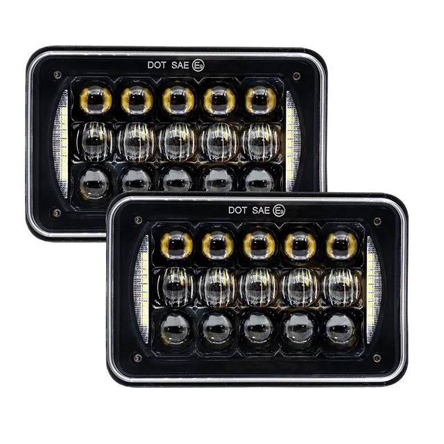 2 Pezzi 4X6 5 "Fari A Led Accessori Auto 48W Fari Fendinebbia Hi-Lo Fari Per Jeep Wrangler Yj Xj Atv Suv