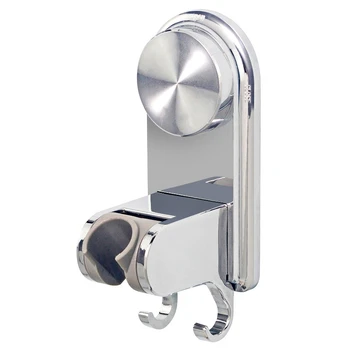 

Universal Adjustable Shower Head Stand Strong Suction Cup with Two Hooks Bathroom Accessories