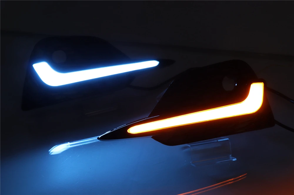 Автомобильный мигающий светодиодный фонарь дневного света 2 шт. для Nissan Qashqai динамический поворотный желтый сигнал автомобиля DRL 12 В светодиодный противотуманный фонарь