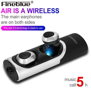

FineBlue XS MAX bluetooth V5.0 Wireless Earphones with Dual Mic Free Role Switching Bluetooth Sports Headphones 3D Stereo NE