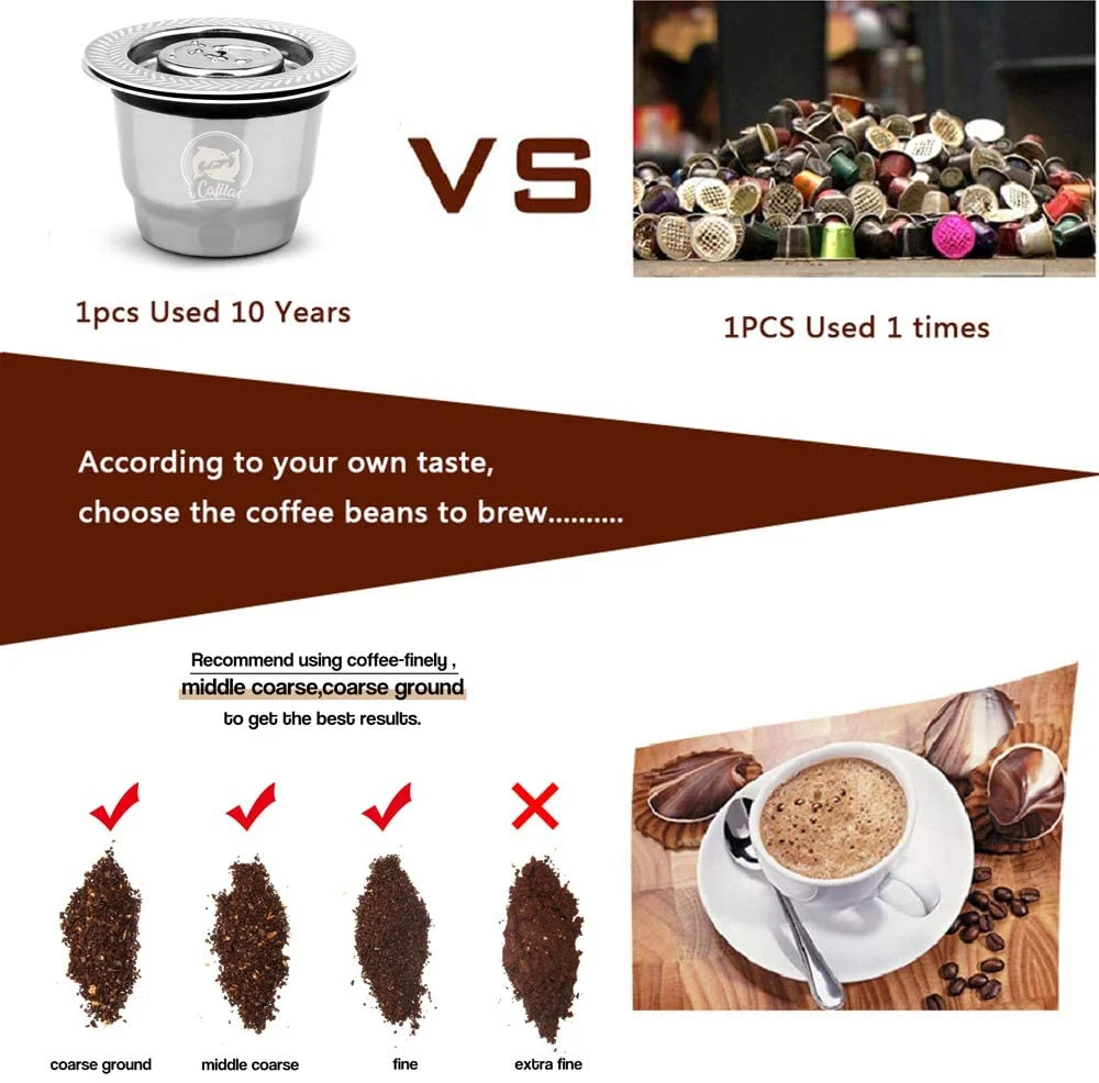 Nuova Versione Recargables Filtro del Caffè Espresso Capsulas In Acciaio  Inox Nespresso Riutilizzabile Capsule Riutilizzabile Per Essenza Mini -  AliExpress