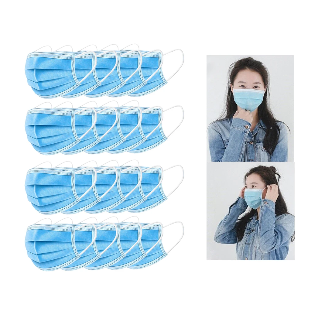 

Lots 20 Disposable 4-Layer Face Protection Mask Anti-Dust Dustproof Earloop Face Mouth Masks Facial Protective Cover Masks