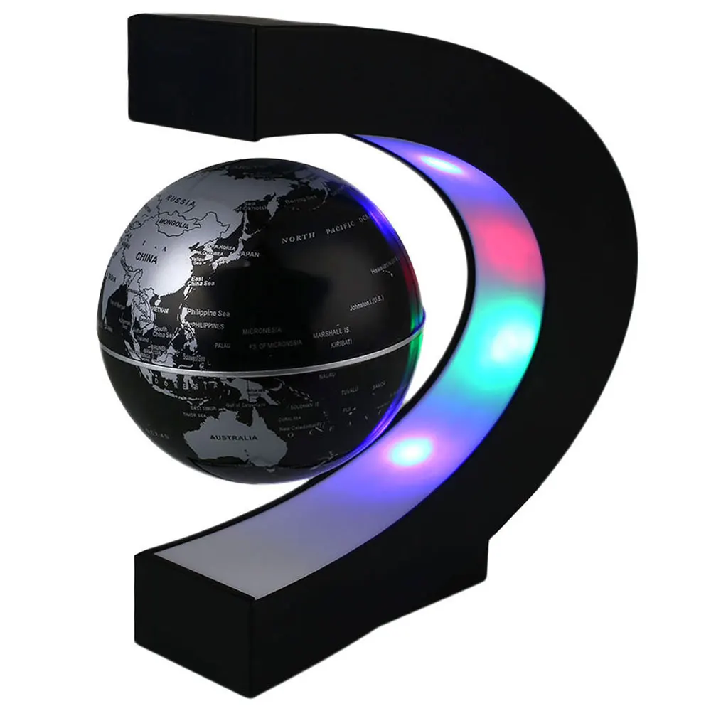 Globe Lamp Magnetic Levitation Night Light Study Living Room Globe Light Novelty World Map C Shape Bedroom Home Romantic