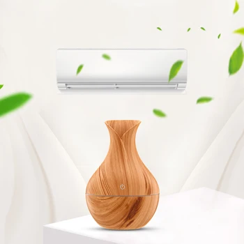 

USB Wood Grain Essential Oil Diffuser Ultrasonic Humidifier Household Aroma Diffuser Aromatherapy Mist Maker with LED