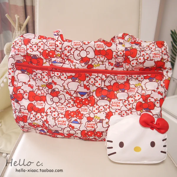 Мультяшная Женская дорожная сумка hello kitty, пудинг, собака, Anpanman, переносная Складная багажная сумка, дорожные сумки, сумка на колесиках, дорожная сумка - Цвет: 2
