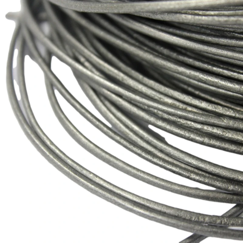 

Круглый шнур из натуральной коровьей шкуры Aaazee, металлик, серый, 5 ярдов, 2 мм, для изготовления браслетов, ожерелий