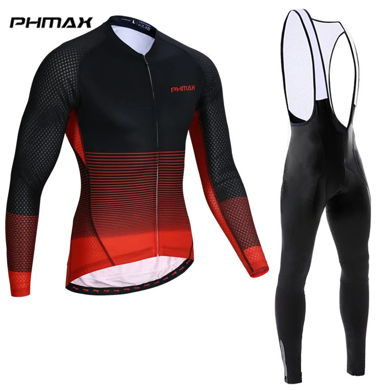 PHMAX, новинка, длинный рукав, Pro Bib, комплект для велоспорта, дышащий, MTB, для велоспорта, комплект одежды для велоспорта, одежда для велоспорта, Ropa Ciclismo Hombre