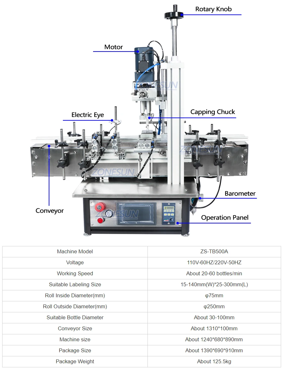ZONESUN ZS-FAL180C8 Паста Шампунь Гель для душа Джем Стеклянный крем Косметическая бутылка Двойные насадки Наполнение Укупорка Этикетировочная машина 