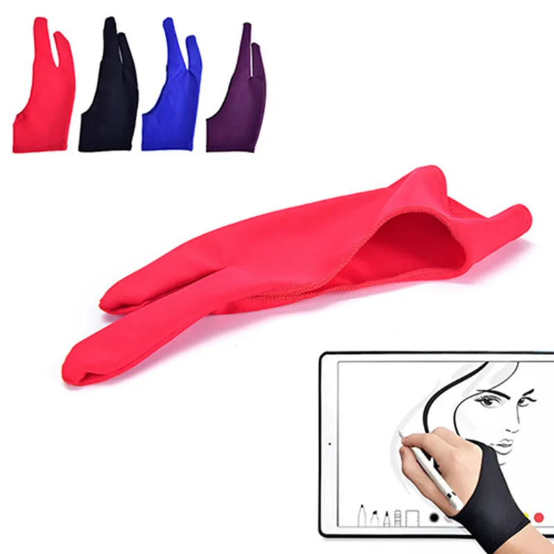 

Drawing Glove for any Graphics Tablet 2 Finger Anti-fouling Painting Glove Right and Left Hand Universal Mitten