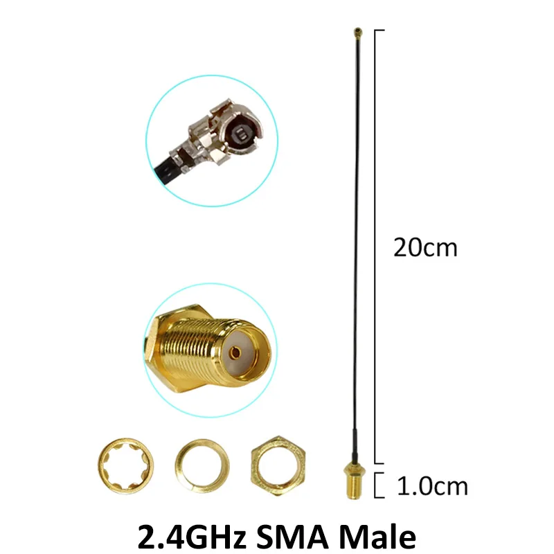 20 штук 2 4 GHz антенна wifi 3dBi SMA разъем ghz для беспроводной маршрутизатор Wi fi + 21 см RP ufl./