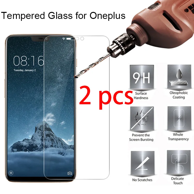 2 шт. 9H HD пленка для телефона закаленное стекло Защита экрана Oneplus 6T 6 5 T жесткое