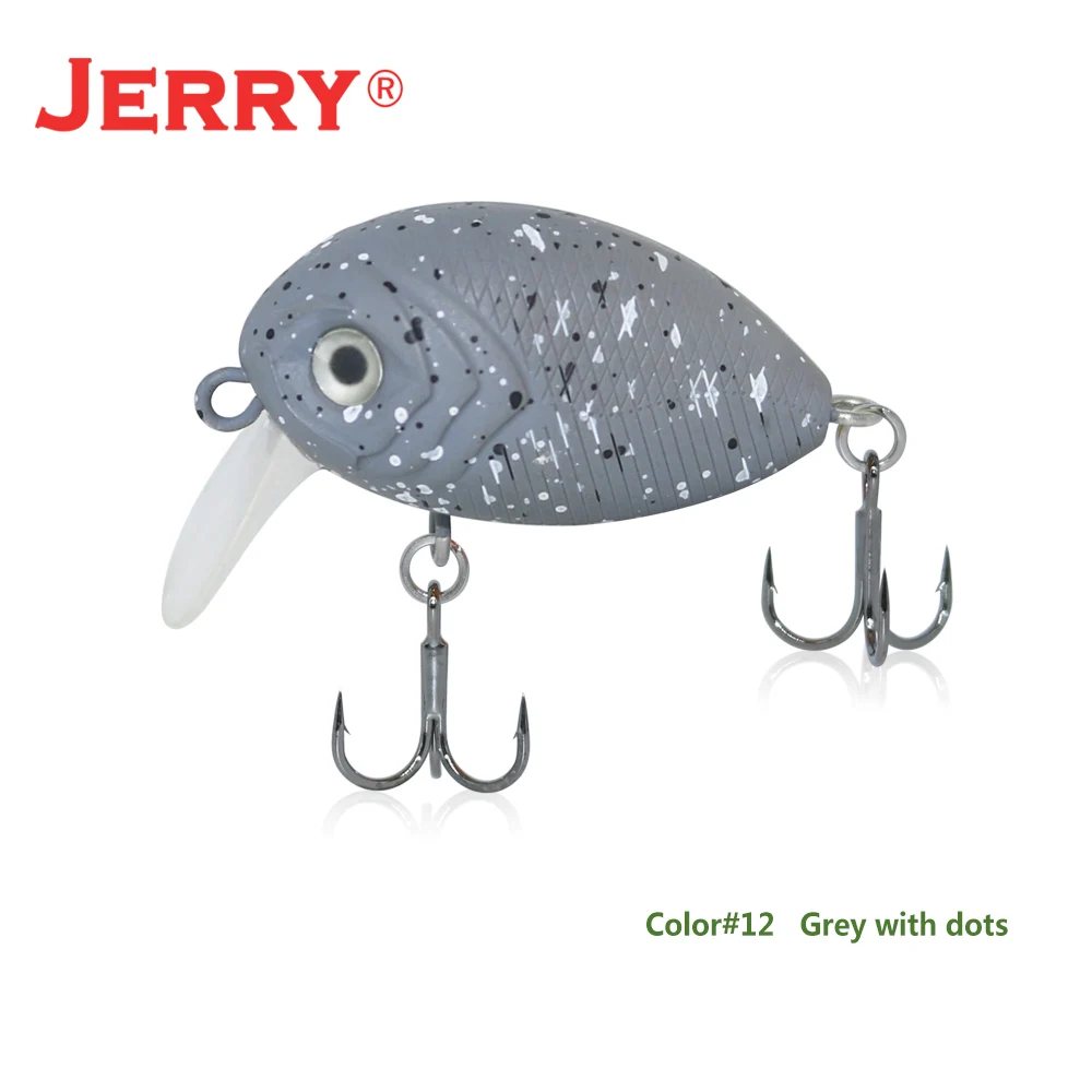 Jerry 1 шт. 32 мм сверхлегкие рыболовные приманки микро приманка воблер форель рыболовные приманки кренкбейт жесткая наживка пресноводная наживка - Цвет: Grey with dots