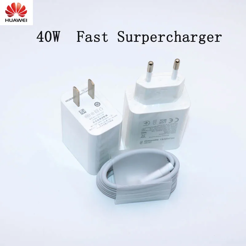 Оригинальное зарядное устройство Huawei Supercharge Mate 20 pro RS P20 P30 супер зарядка 10 в 4A 40 Вт