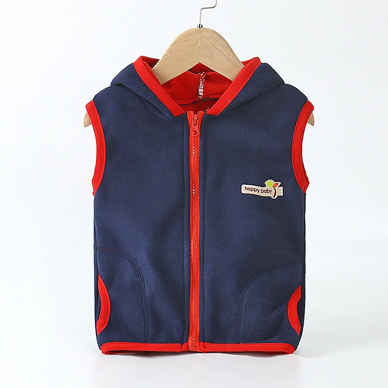 Vest for Boy Girls Hooded Coats Teenages Outwear Kids Baby Vest Outerwear Coats Children Waistcoats Boys Jackets Size 10 Hooded - Цвет: Синий